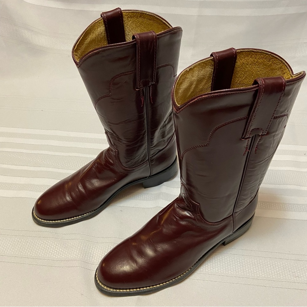 Tony Lama Burgundy Vintage Leather Womens Western Cowgirl Boots size 5.5